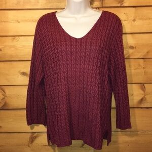 Sarah Arizona | V-Neck Burgundy Sweater XL